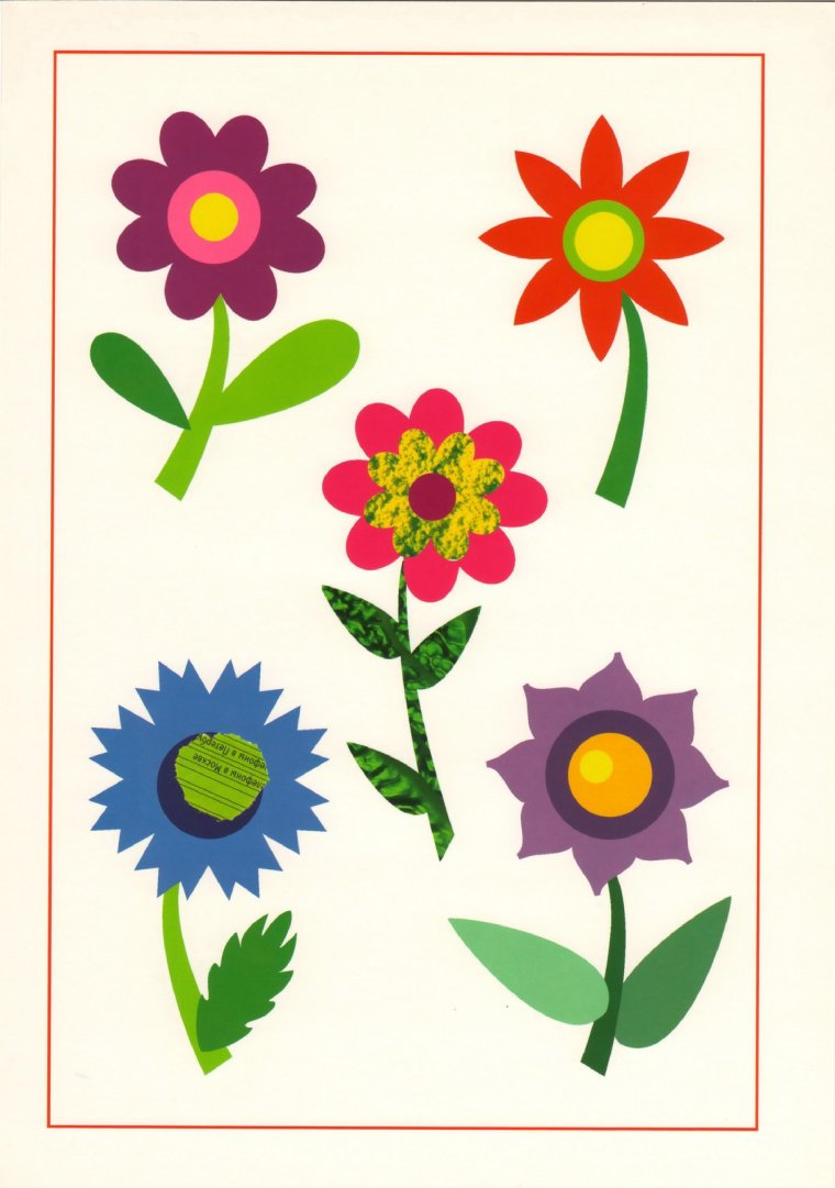 Цветы аппликация для детей