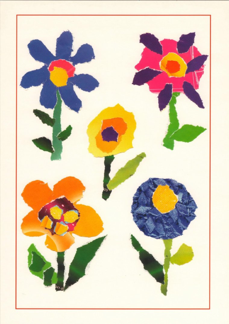 Аппликации цветов для детей