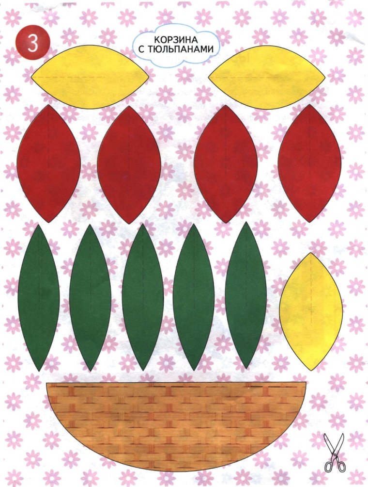 Тюльпаны из бумаги аппликация