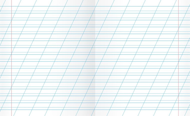 Разлиновка тетради косая линия-