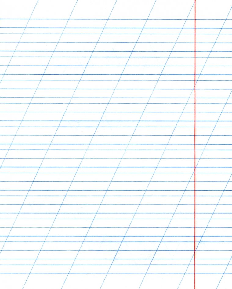 Тетрадный лист в косую линию