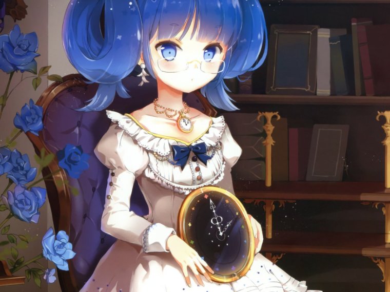 Тян с синими волосами