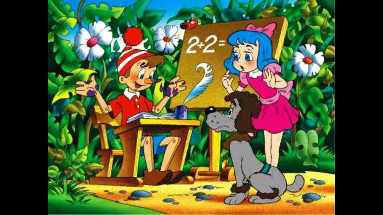 Приключения Буратино Мальвина учит Буратино