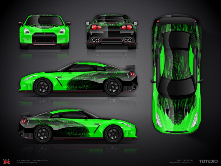 GTR r35 винил развертка