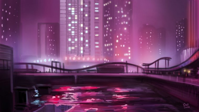 Закат в городе