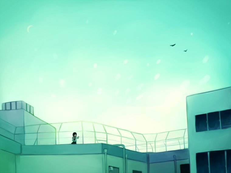 Аниме фон крыша