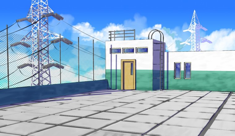 Крыша школы аниме