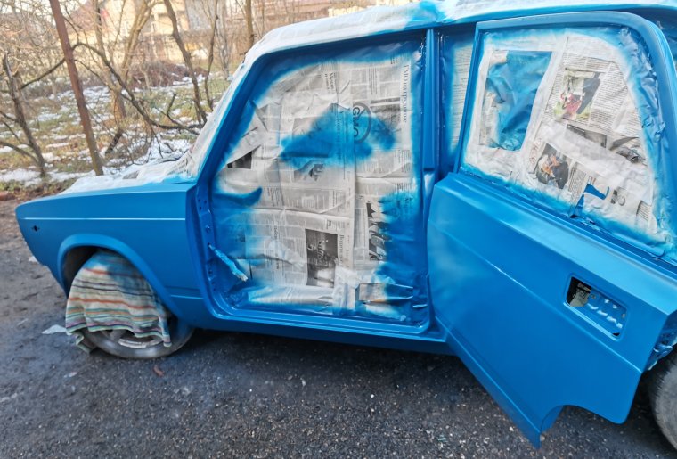 ВАЗ 2107 покраска Монтана Блэк