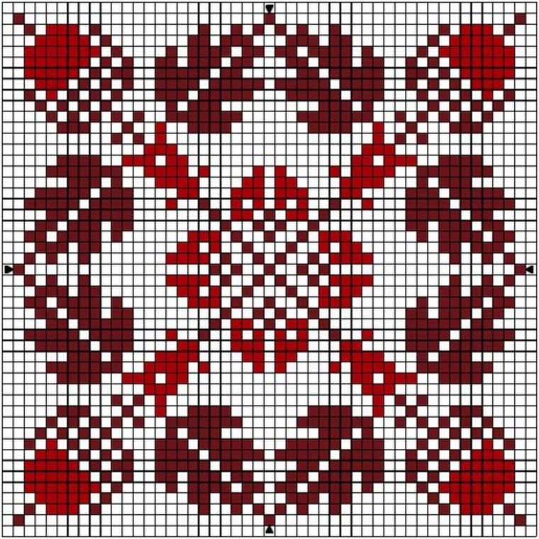 Орнамент красный вышивка