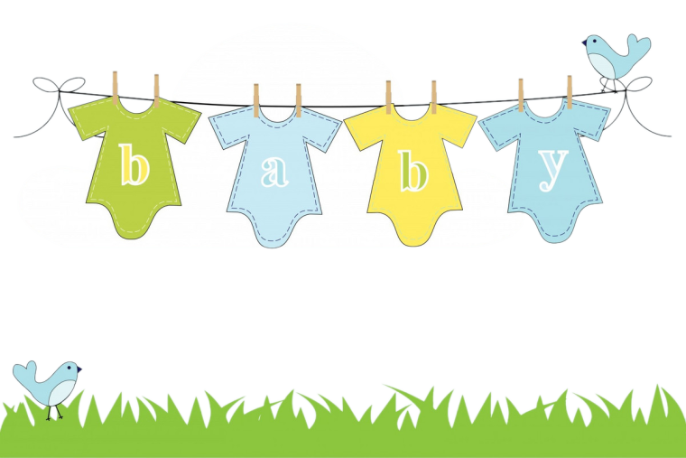 Детские вещи на веревке