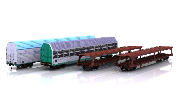 Крытый вагон для легковых автомобилей мод. 11-835