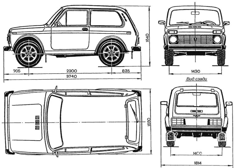 Колесная база Нива 2121