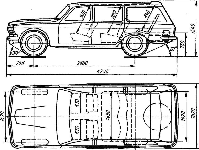 Габариты салона ГАЗ 2402