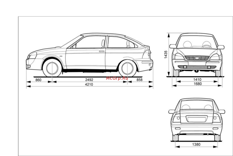 Габариты Лада Приора хэтчбек