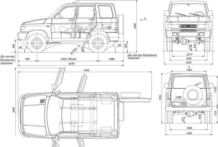 УАЗ Симбир 3160 габариты