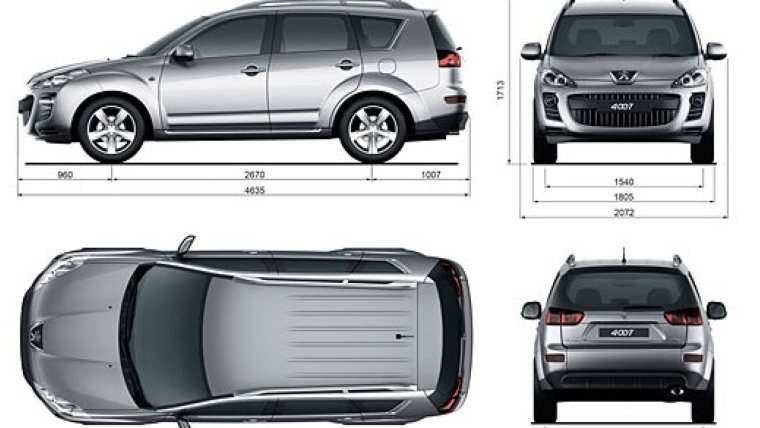 Пежо 4007 ширина кузова