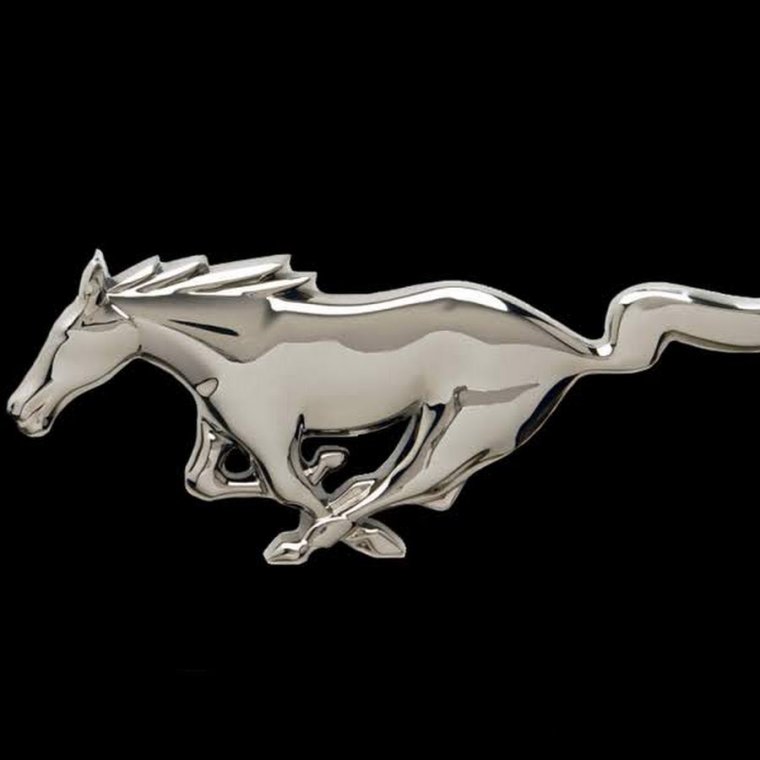 2pcs Ford Mustang Running Horse Emblem - Silver