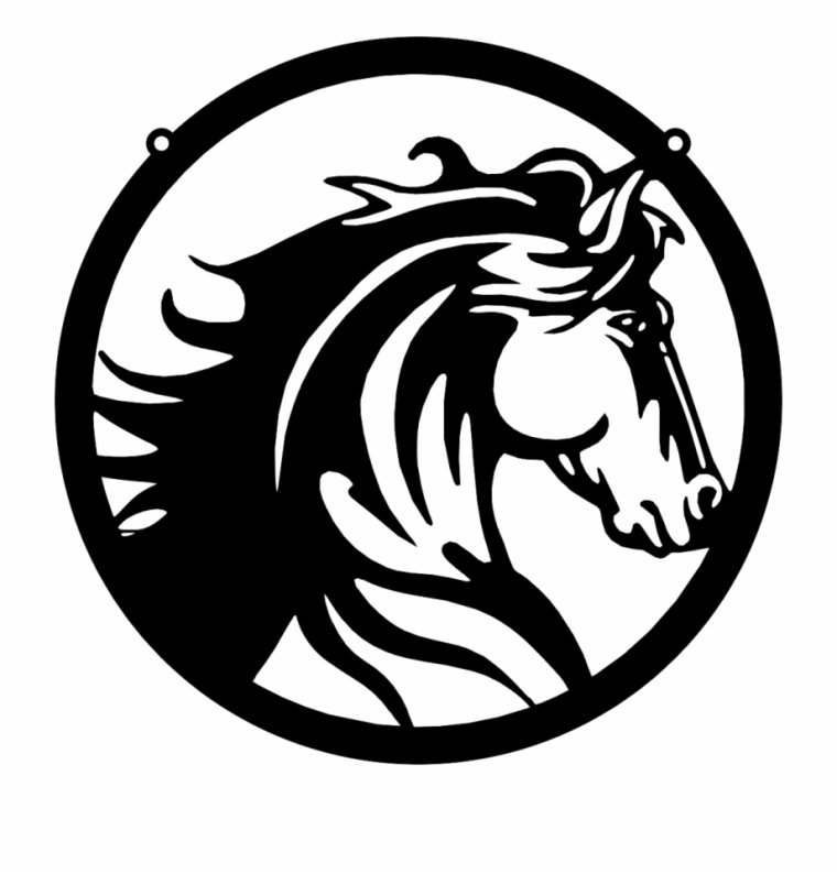 Эмблема с головой лошади на авто