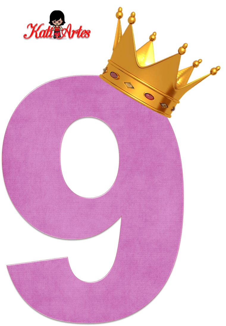 Цифра 9 розовая