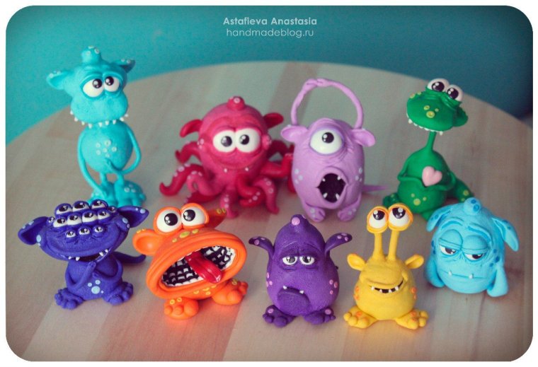 Фигурки из пластилина монстрики