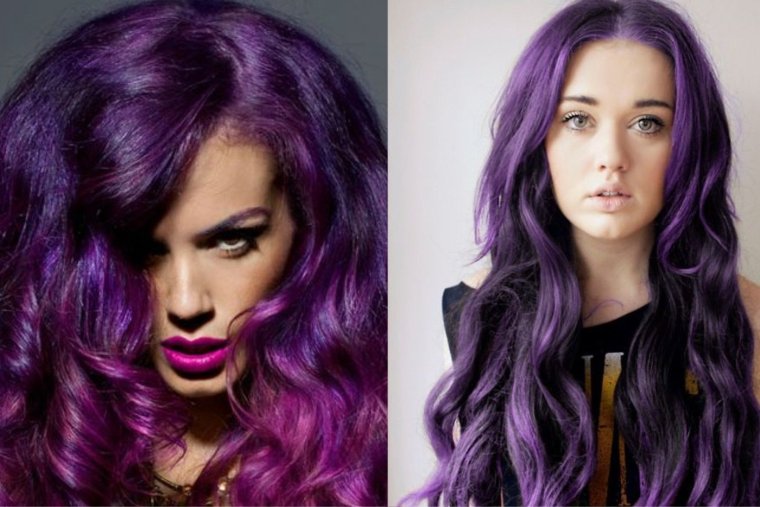 Сочетания с фиолетовыми волосами