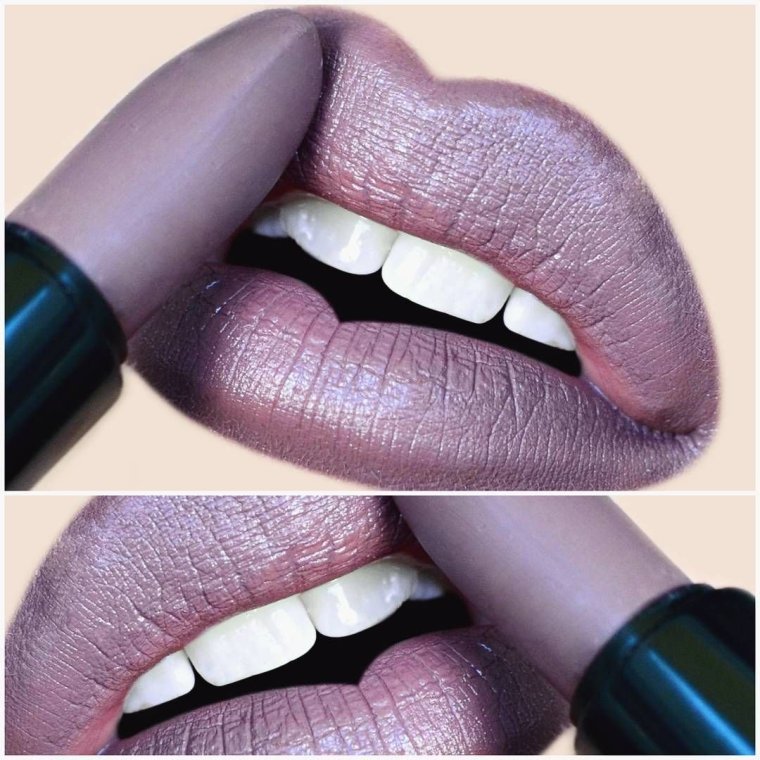 Лиловая помада на губах