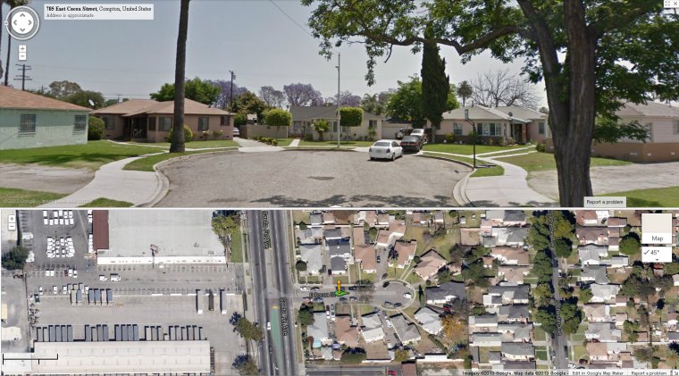 Гроув стрит в Лос Анджелесе на карте