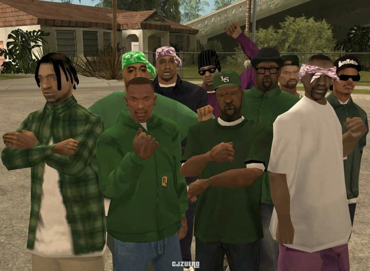 ГТА Сан андреас банда Гроув стрит