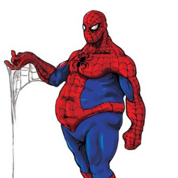 Человек паук с пузом