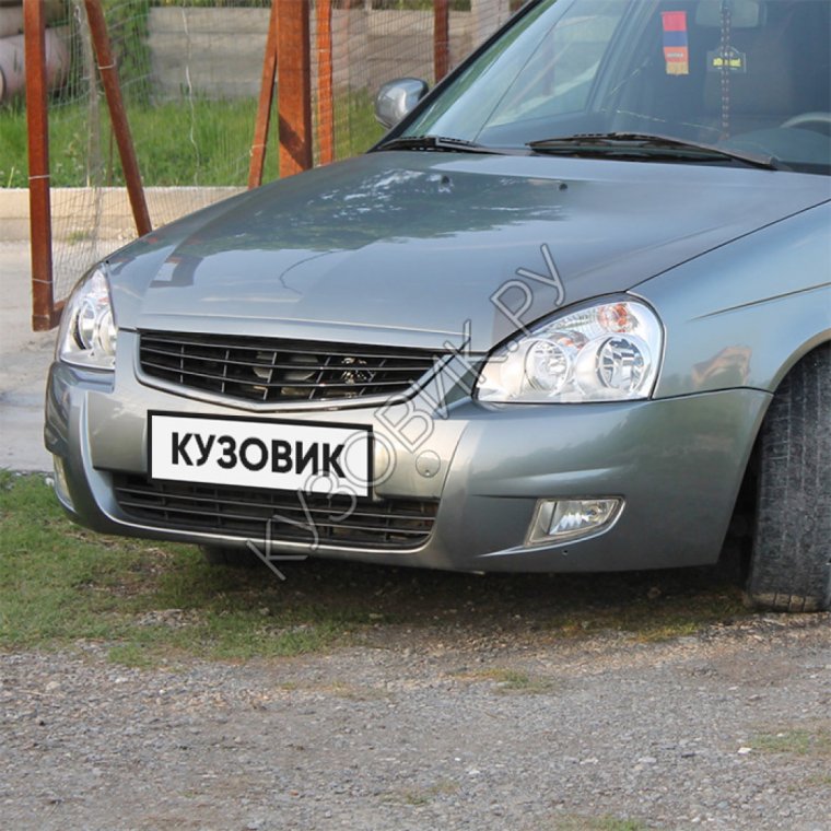 Бампер Приора 2 цвет серо зеленый металлик