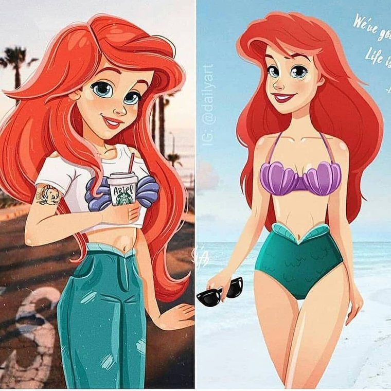 Русалочка Ариэль в купальнике