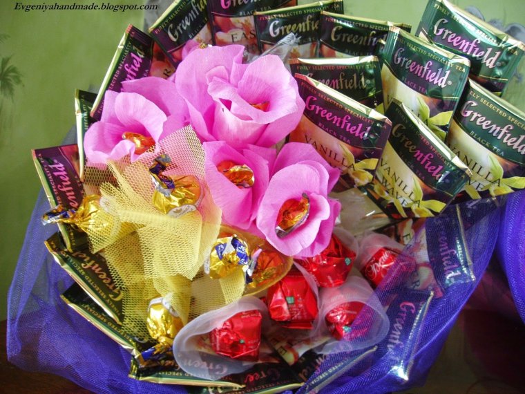 Подарок из чайных пакетиков своими руками