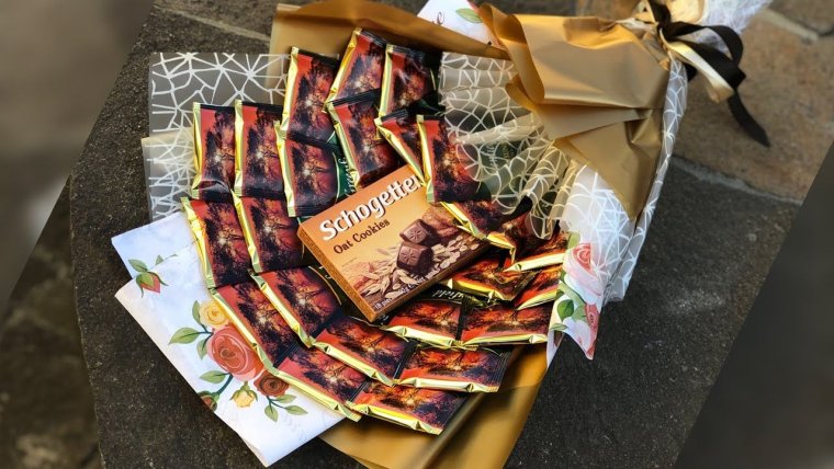 Букет из чая и конфет