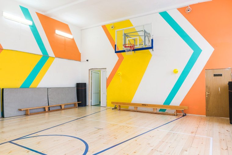 Школьный спортзал стена