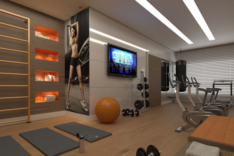 Тренажерный зал в доме Минимализм