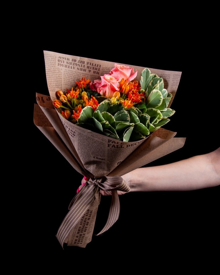 Красивая упаковка букета