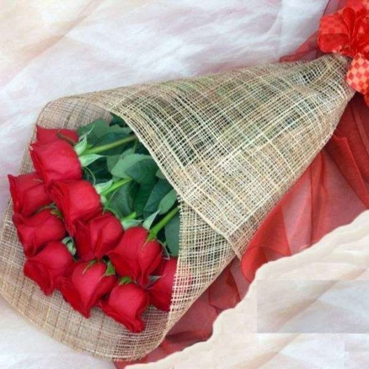 Упаковка букета в сетку