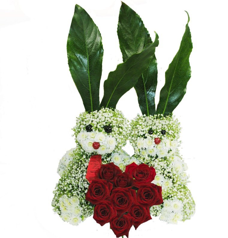 Цветочная композиция в зонтике