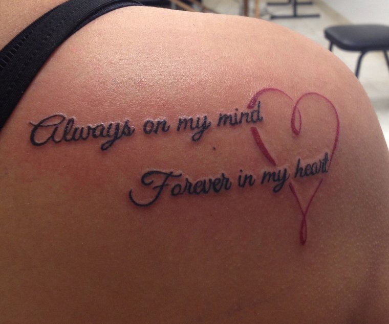 Always on my Mind Forever in my Heart тату