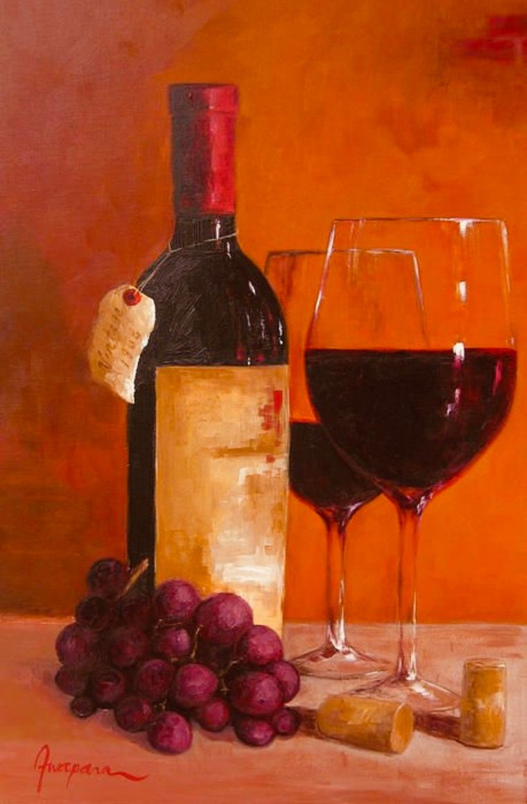 Бутылка вина живопись
