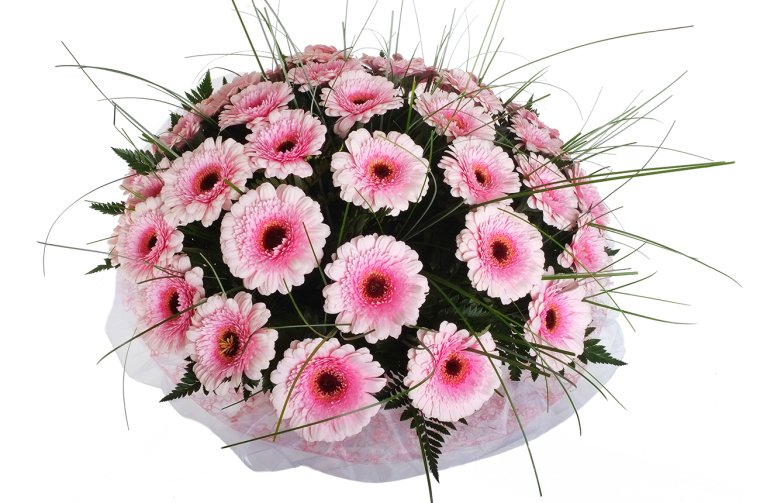 Расположение материала в круглых букетах