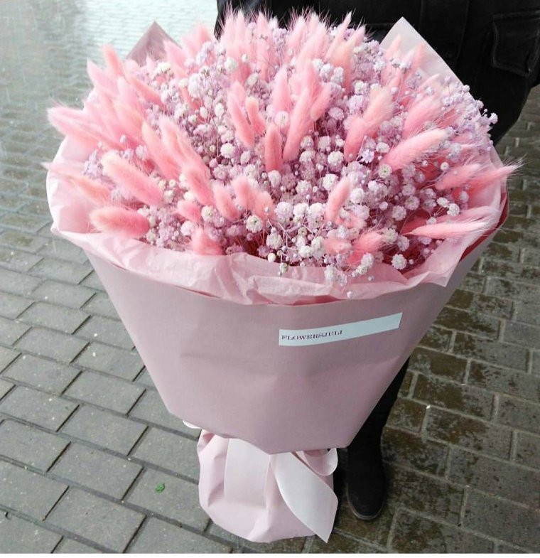 Упаковка букета с тишью