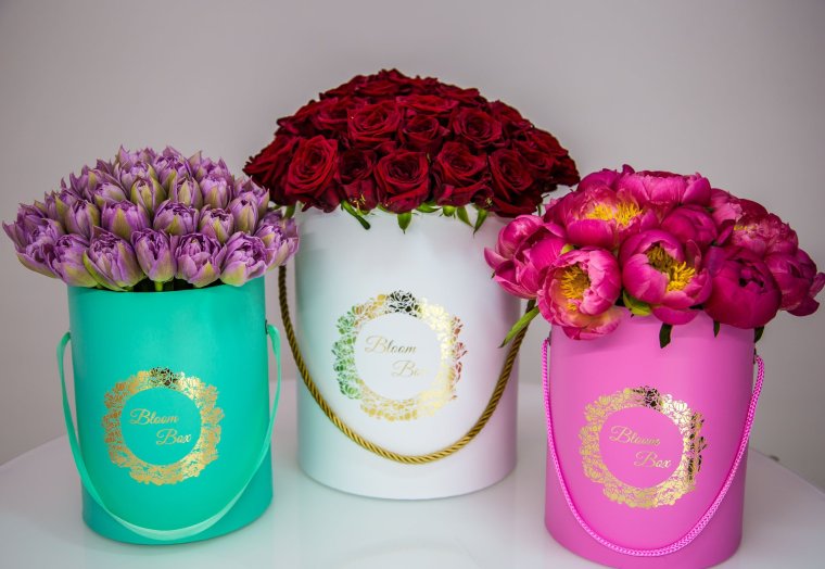 Круглая коробка для цветов