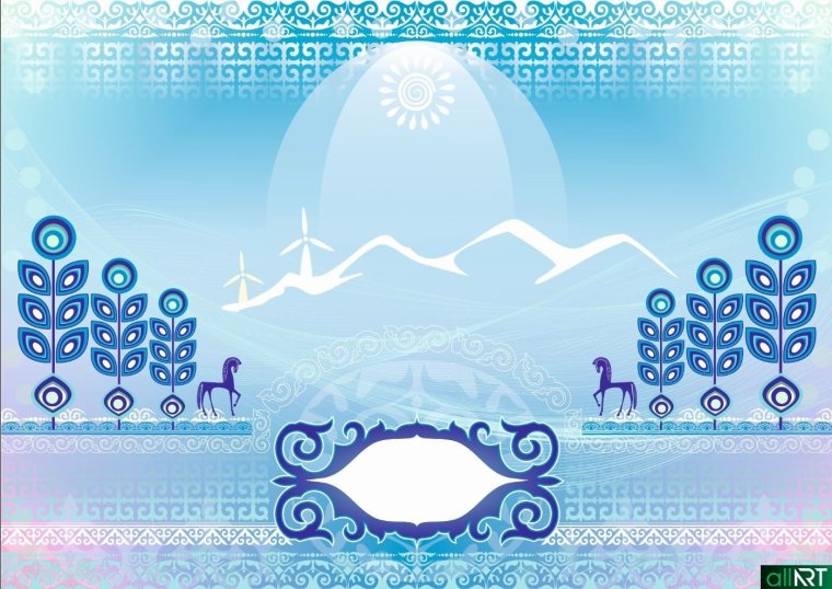 Новогодний фон с конями