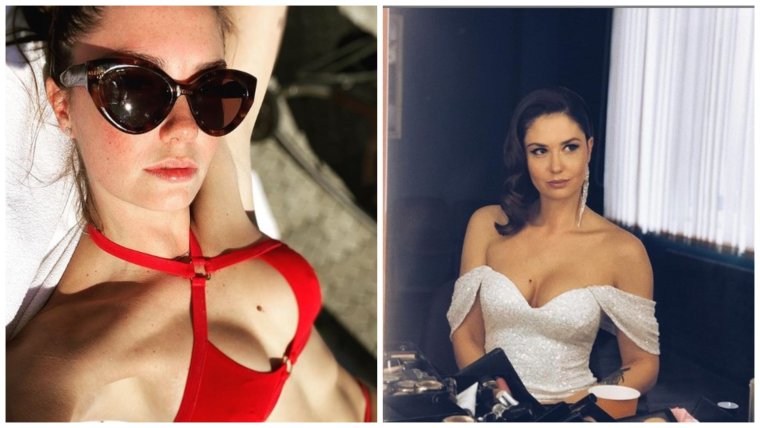 Агата Муцениеце в купальнике