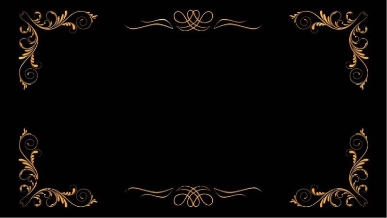 Золотые вензеля на черном фоне