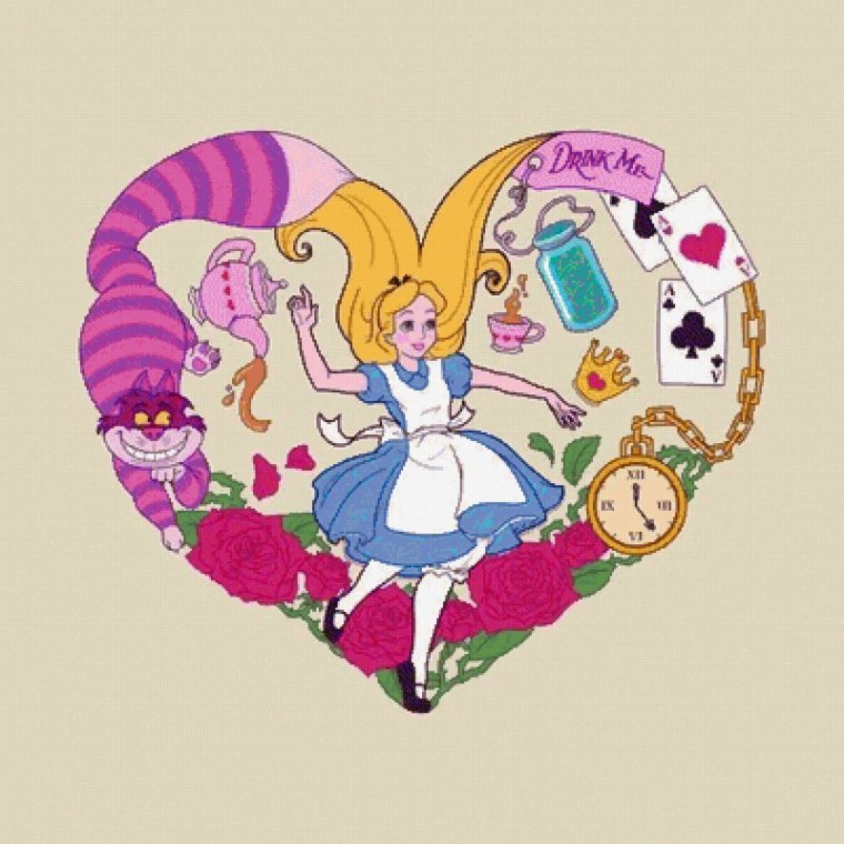 Рисунки Алиса в стране чудес Дисней