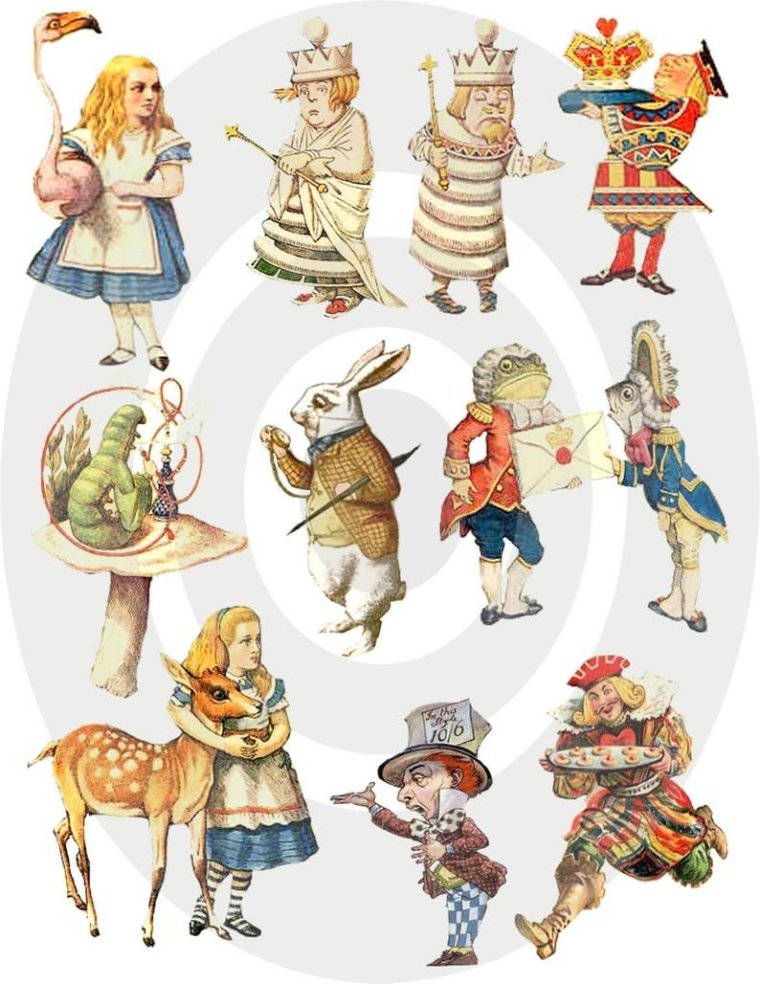 Персонажи Алисы в стране чудес рисунки