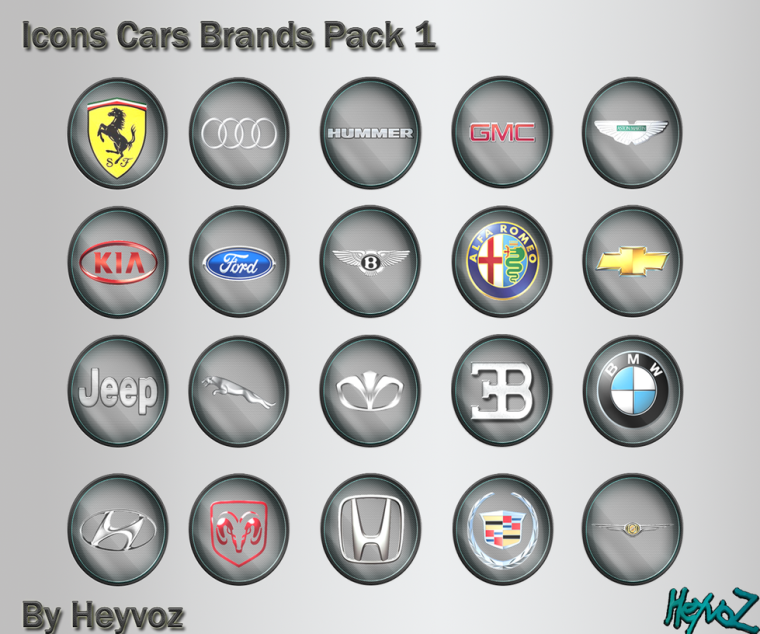 Круглые значки автомобилей