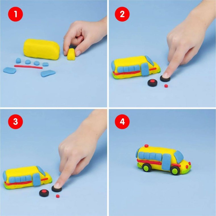 Машинки из пластилина для д